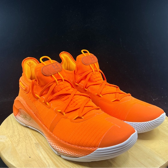 Under Armour Curry 6 Team Orange White Basketball Shoe 3022893-800 Men’s Sz 12.5 - Picture 7 of 10